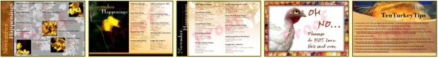 November Happenings / Thanksgiving Postcard Templates